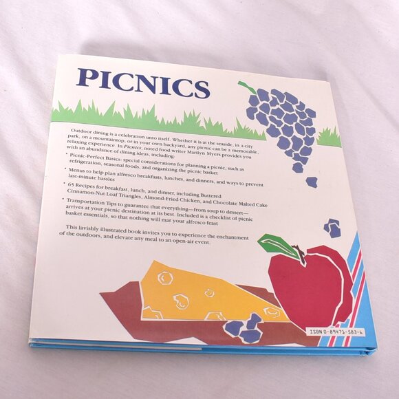 Picnics, Outdoor Dining Book, by Marilyn Myers, Tiffany Blue Colored Cookbook - Picture 4 of 10